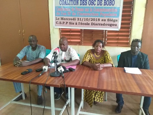 An 4 de l’insurrection : Une coalition d’OSC de Bobo rend hommage aux martyrs