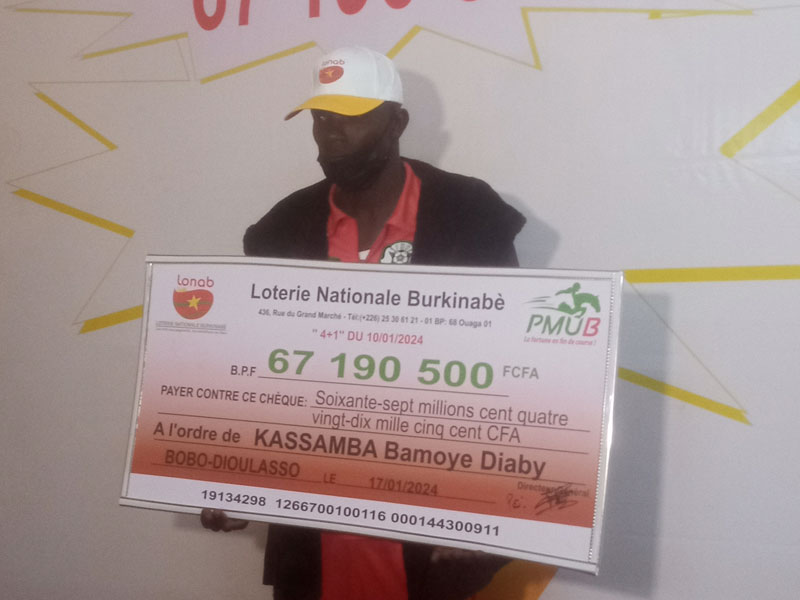 Burkina/LONAB Hauts-Bassins : Le premier gagnant de l’année 2024 empoche 67 190 500 de FCFA